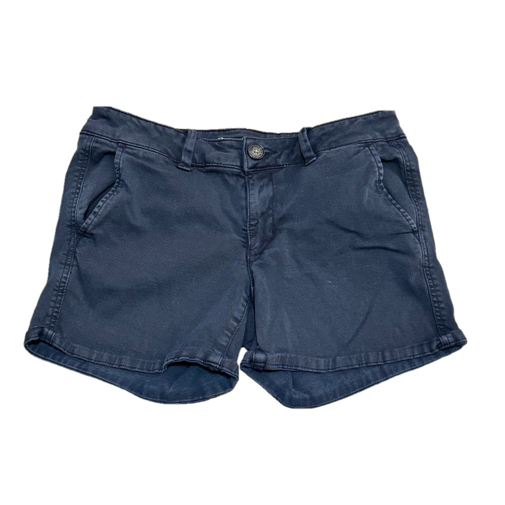 American Eagle 🦅 Outfitters Black Cotton Blend Stretch Jean Shorts Women Size 4